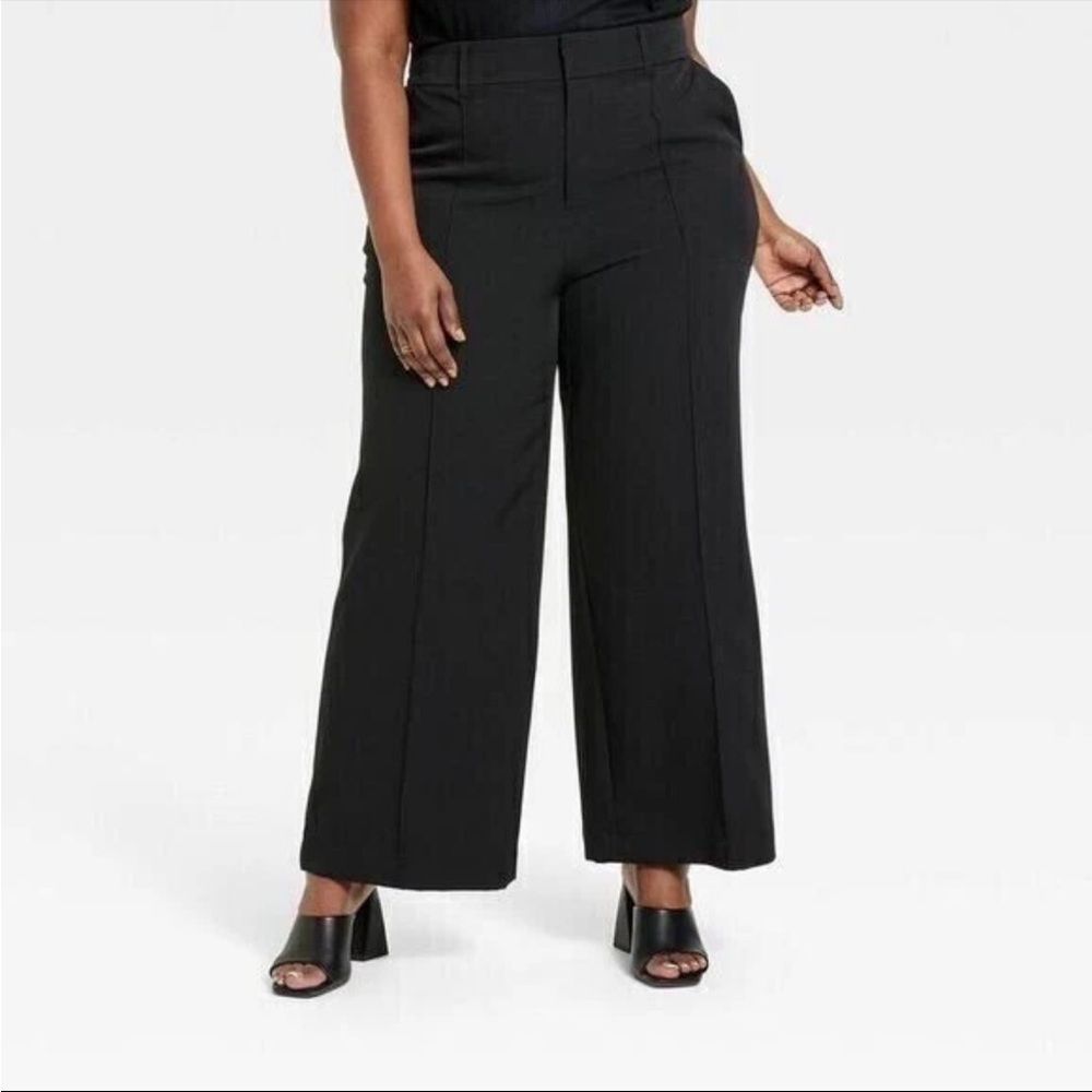 Ava & Viv Black Wide-Leg Pants
